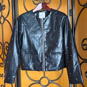 BAGATELLE COLLECTION Studded Faux Leather Jacket